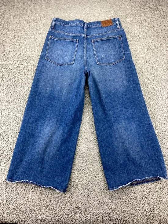 Madewell Wide-Leg Crop High Rise Comfort Stretch Jeans Denim | Size: 31 - Picture 6 of 16